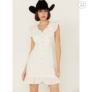 Shyanne Women’s Ruffle Trim Eyelet Mini Dress